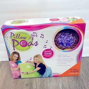 NIB Pillow pods, purple, wedge shaped speaker, inflates to 19” x 21” x 9”